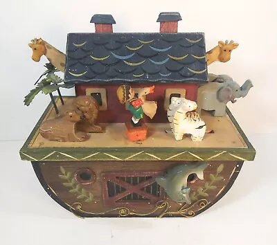 Vtg Wood Noah's Ark Movement Music Box Plays : We Wish You A Merry Christmas  • $23.99