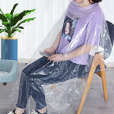 £3.29 • Buy 100x Disposable Barber Gown Hairdressing Cloth Hair Cut Cutting Cape Cloak Salon