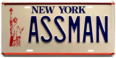 Seinfeld Kramer ASSMAN Replica New York Vanity License Plate Tin Sign Man Cave B • $7