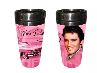 Elvis Presley Pink Cadillac Thermos  Mug  Hot Cold Beverages New - SHIPS FREE US • $15.95