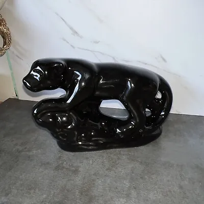 Vintage Black Panther Ceramic 50s Ebony Modern • $25