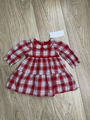 New BNWT Baby Girl Red Tartan Dress M&S 0-3 Months • £6