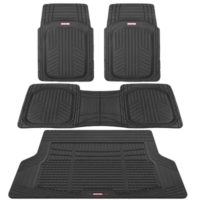 Motor Trend® Premium Trimmable Deep Dish Rubber Floor Mats & Cargo Liner Black • $75.95