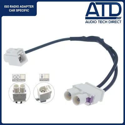 Aerial Adaptor For RCD330 RCD360 VW T5.1 T6 Single Fakra Double Twin Dual AL369 • $46.45