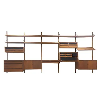 A Large Danish Mid-century Modern Poul Cadovius Wall Unit - Bookshelf • $9450