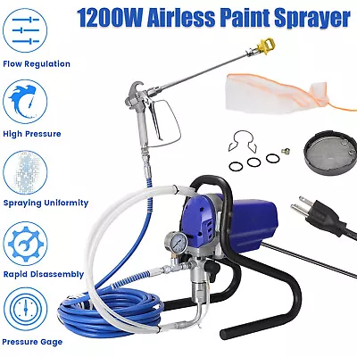 1.5HP High Pressure Airless Paint Sprayer High Efficiency Power Painting 110V • $221.59