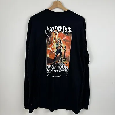 Quicksilver Stranger Things Long Sleeve T-Shirt Black The Eddie Tee Mens 2XL XXL • $24.89