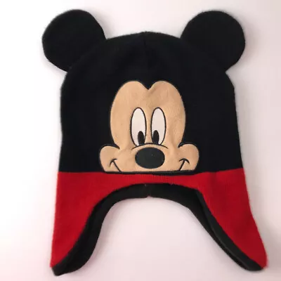 Mickey Mouse Face And Ears Winter Hat Black And Red • $14.93