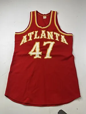 Rare Vintage 1970s Atlanta Hawks #47 NBA Jersey Size Large Russell Athletic • $99.99