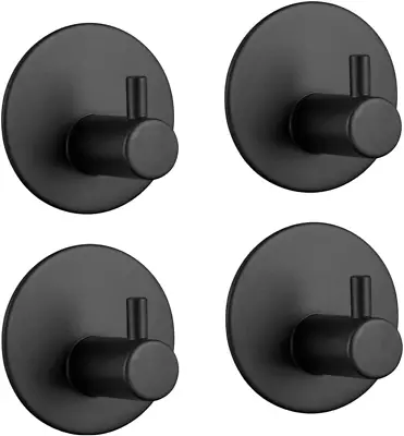 [4 Pack] Stainless Steel Wall Hooks 4 Self- 3M Adhesive Hooks Endurance Wall H • $27.81