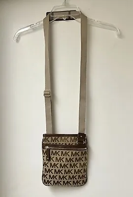 Michael Kors Jet Set Crossbody Bag MK Signature Jacquard Small Purse • $32.95