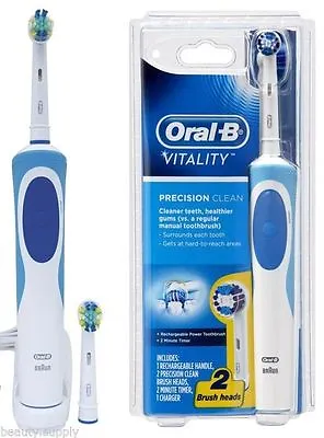 Oral-B Vitality Precision Clean Rechargable Power Electric Toothbrush + 2 Heads • $45.95