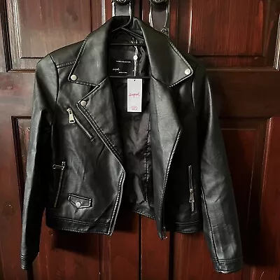 New Supre Black Faux Leather Jacket Size 8 • $30