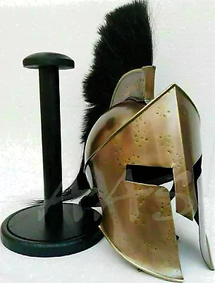 Brass Nautical 300 King Hollywood Helmet Black Medieval Knight Spartan Helmet • $86.78