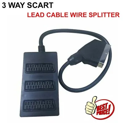 £6.89 • Buy 3 Way Scart Lead Cable Wire Splitter Switch Box Adapter Extension Tv Dvd Video