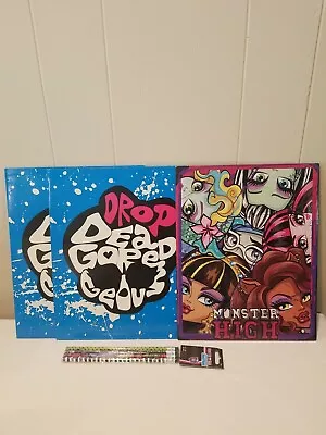 Monster High Folder Portfolio And Pencil Pack School Bundle (7 Pieces) • $15