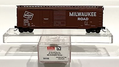 Micro Trains N Scale NIB Milwaukee Road 50’ Box Car With Plug & Sliding Doors • $17.95