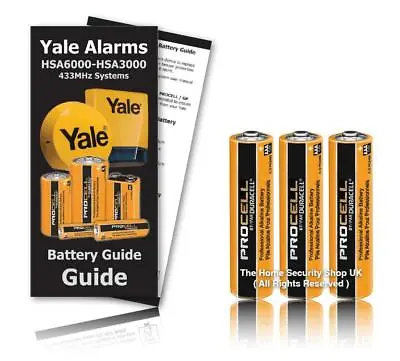 Yale Alarms HSA6020-HSA6000 PIR Detector Battery KIT INC GUIDE / RRP £4.49 • £3.49