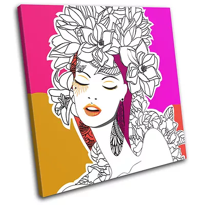 Swirls Vector Floral Fashion SINGLE CANVAS WALL ART Picture Print VA • $69.99