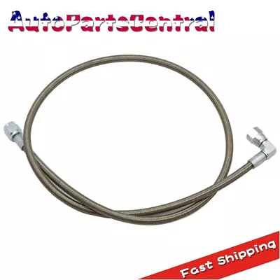 Turbo Oil Feed Line 36  Steel Braided -4 -4AN 90 Degree X Straight PTFE Line USA • $15.99