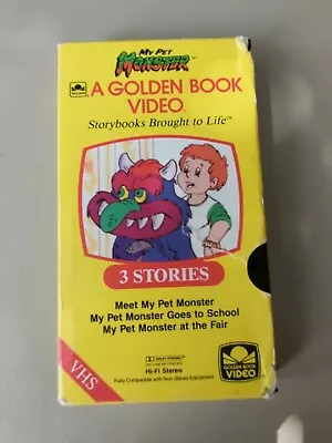 Vintage Used Golden Book Video VHS My Pet Monster  3 Story Cartoon 1986 • $15