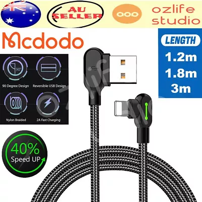 MCDODO 90 Degree Fast Charger USB Data Cable Heavy Duty For IPhone IPod IPad • $9.49
