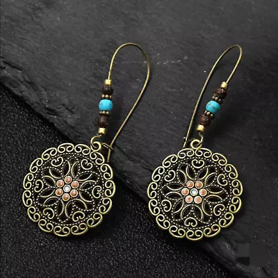 Vintage Boho Style Antique Finish Dangle Drop Earrings For Women Fashion Jewelry • $4.99