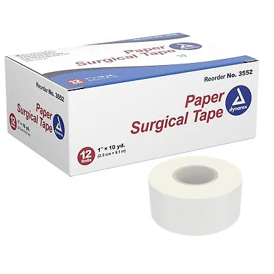 Dynarex Medical Tape 1  X 10 Yd 3552  1 Box 12 Rolls/Box • $11.36