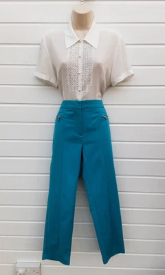 £5.99 • Buy Trousers,capri,cropped,rockabilly,50s,60s,80s,vintage Style,turquoise,size 12