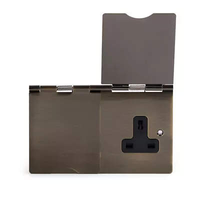 £24.90 • Buy Soho Lighting Antique Brass 13A 2Gang Floor Socket Blk Ins