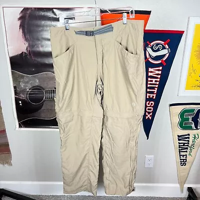 Mountain Hardwear Convertible Pants Hiking Camping Tan Belted Women's 18 (38x30) • $9.95