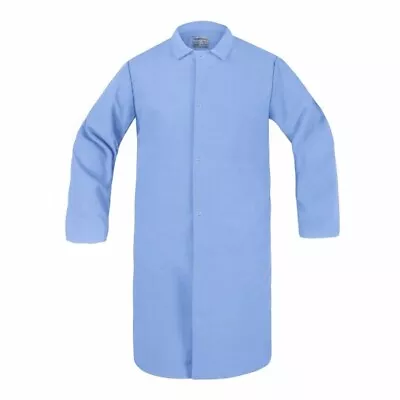 New Butcher Lab Coat Frock Jacket Pocketless Snap Closure Light Blue 2XL • $16.49