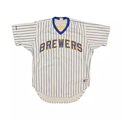 VTG 70s 80s Milwaukee Brewers Authentic Jersey Retired No. 4 Rawlings Size 48 • $99