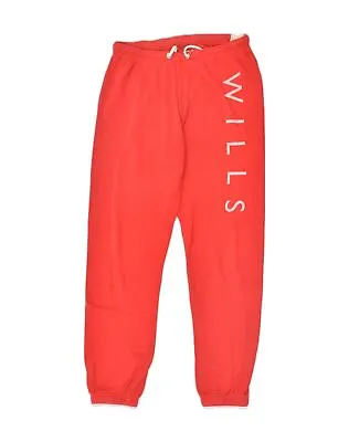 JACK WILLS Womens Graphic Tracksuit Trousers Joggers UK 10 Small  Red AB04 • £12.17