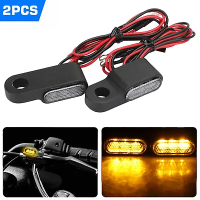 2x Mini Motorcycle LED Turn Signals Blinker Light Indicator Amber Lamp Universal • $11.48