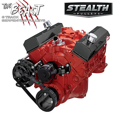 Black Small Block Chevy Serpentine Conversion Kit - Alternator Only Electric WP • $255