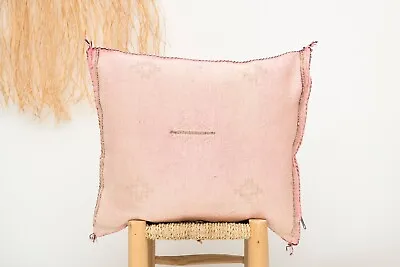 Soft Pink Moroccan Cactus Silk Pillow Sabra Cushion Boho Throw Pillow No.376 • $80