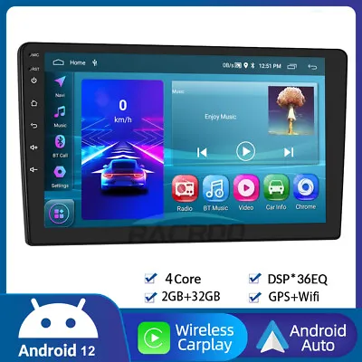 9  Android 12.0 Carplay Car Stereo Radio GPS Navi WIFI Bluetooth MP5 2+32GB 2Din • £49.99