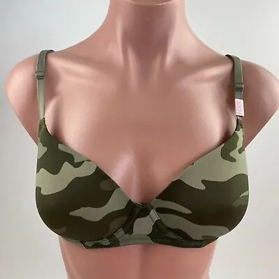 Victoria's Secret PINK Wear Everywhere Lightly Lined Bra  Green Size 32C  NWT • $19.99