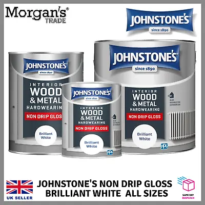 £15.99 • Buy Johnstone's Non Drip Gloss Paint Brilliant White Wood Metal 750ML / 1.25L /2.5L