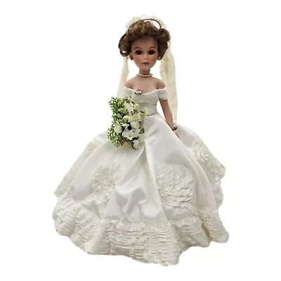 Madame Alexander Jacqueline Kennedy Bride 14  Porcelain Wedding Doll W/Stand • $57.95