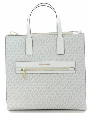 Michael Kors Kenly LARGE NS Tote Satchel Shoulder Bag Black/Cream  $498.00 • $168