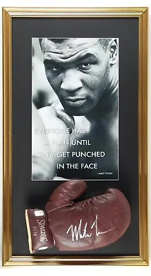 Mike Tyson Signed Custom Framed Spalding Boxing Glove With Photo JSA 16 X28  • $375