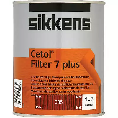 £53.95 • Buy Sikkens Cetol Filter 7 Plus Translucent Woodstain Teak 1l