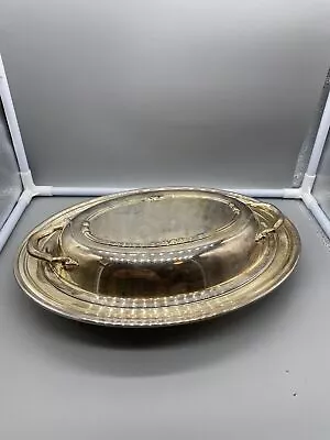 Oneida Silversmith Casserole Dish Lid Oval Ornate Silverplate Kitchen Serving • $19.99