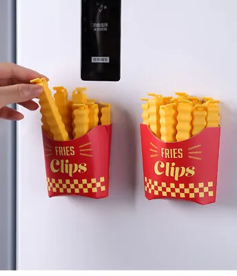 12X French Fries Shaped Food Bag Clips Fridge Magnetic Kitchen Sealing Clips • $12.94