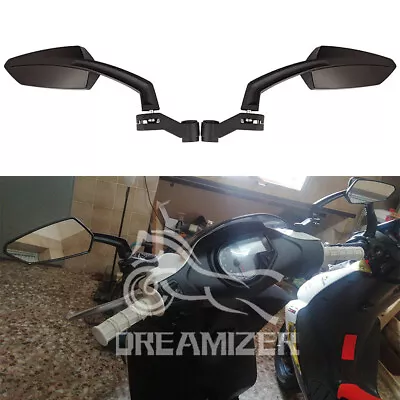 10mm Motorcycle Rearview Side Mirrors For Honda Yamaha Lexmoto Scooter Mini Bike • £21.15