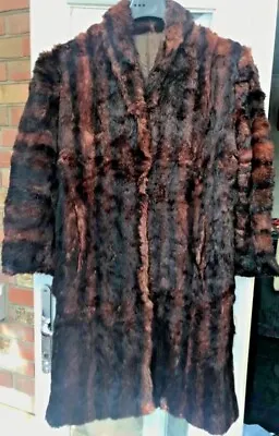 Womens Vintage Real Genuine MINK FUR Coat 42” Long Bust 39” Size 12/14 VGC • $135.52