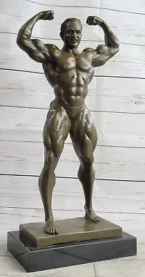 Strong Iron Man Bodybuilder Athlete Male Muscular Figure Bronze Sculpture Statue • $224.50