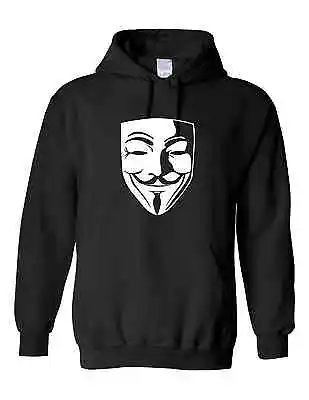 V For Vendetta Anonymous Mask Guy Fawkes Inspired Mask Revolution Unisex Hoodie • £16.99